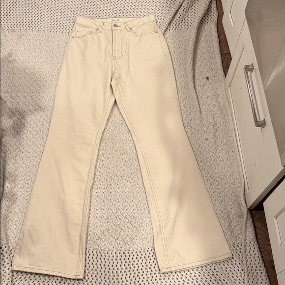 PacSun Womens 26 High Rise Boot Cut Beige Denim Pants - Picture 2 of 10